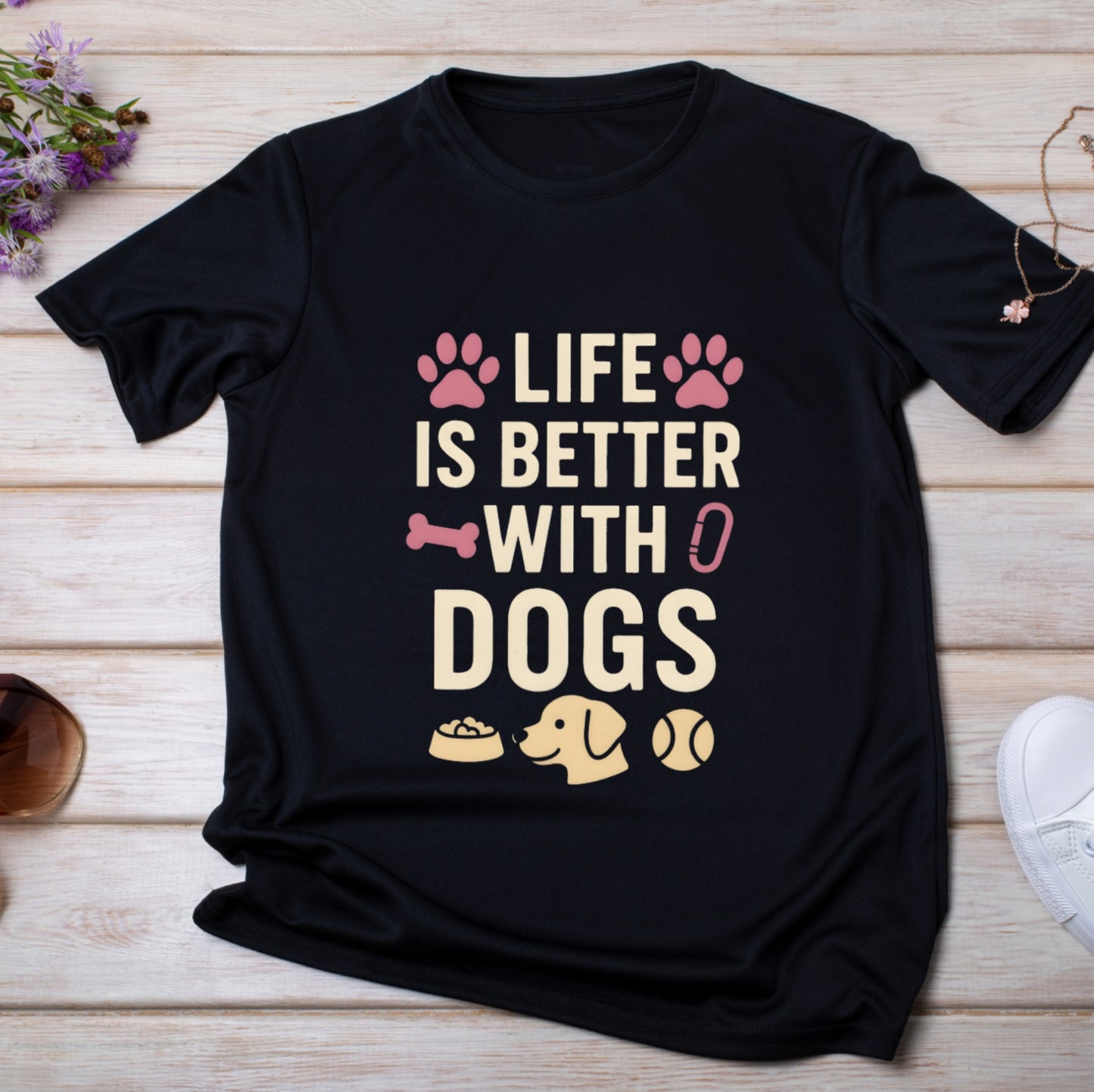 Life is better with dogs tee